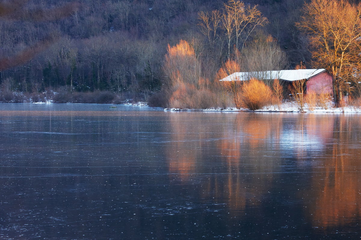 L' étang de Ry en hiver